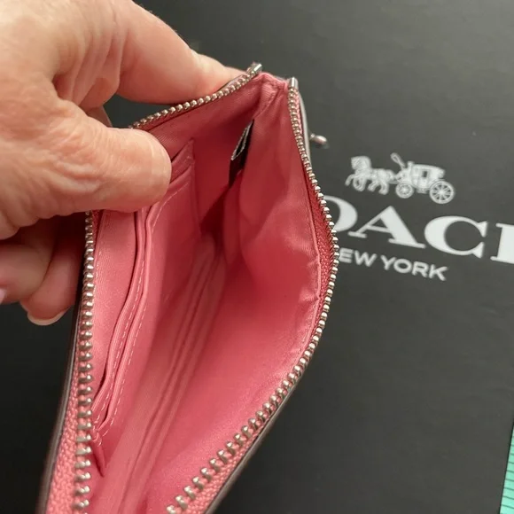 Coach Pink Floral Wristlet including 2 silver charms - Picture 4 of 4